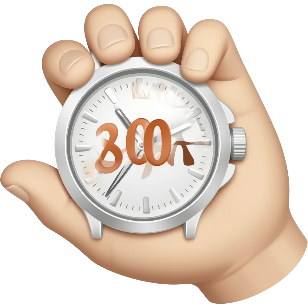 Reloj de mano,con el número "800" emoji
