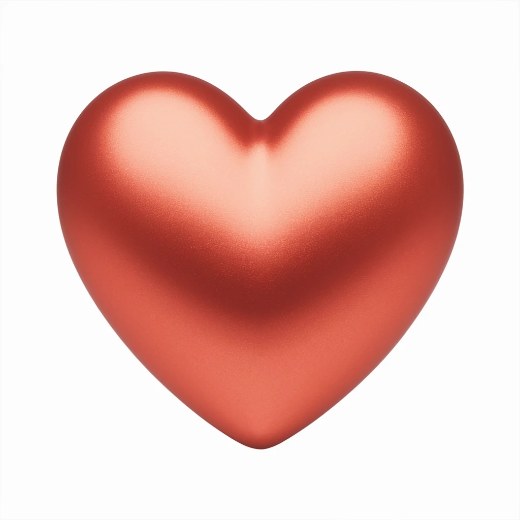 heart with a metallic orange finish emoji