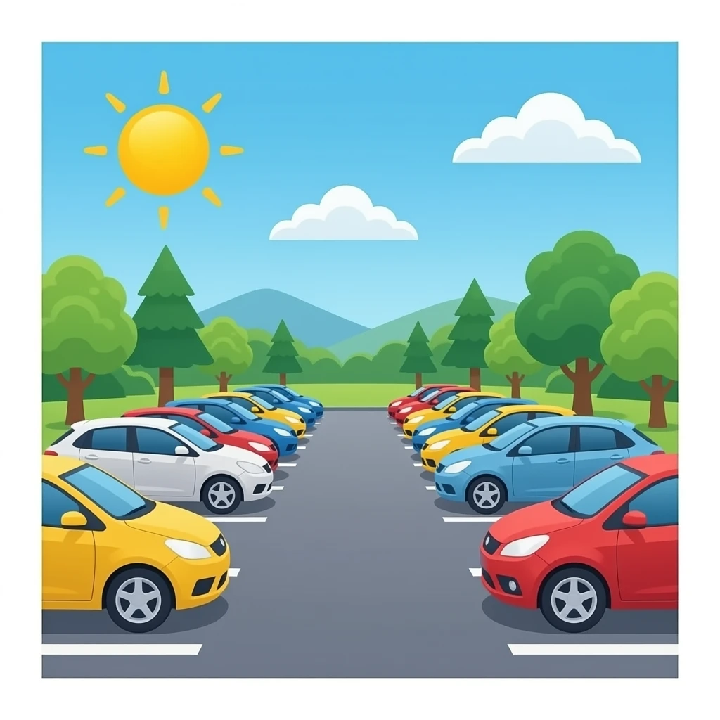 Parking lot with cars emoji