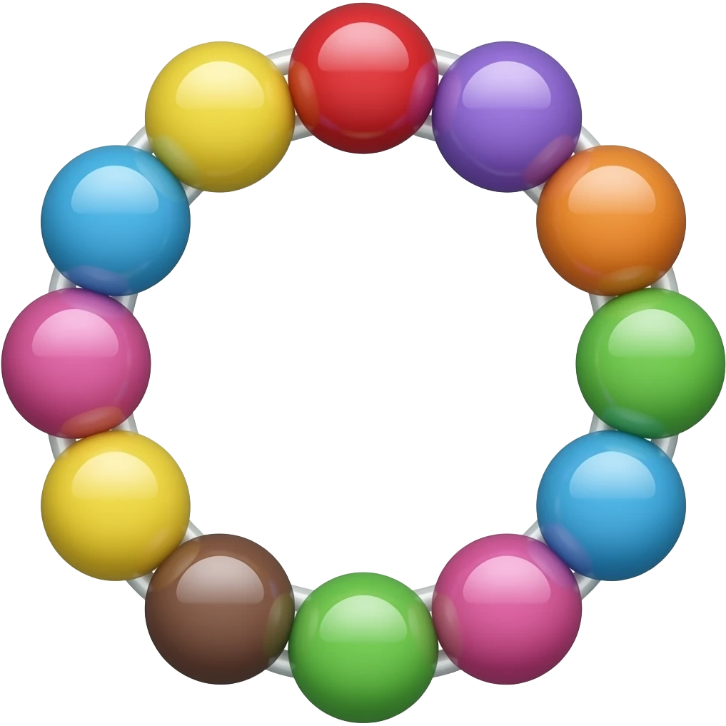 round rainbow candy bracelet emoji