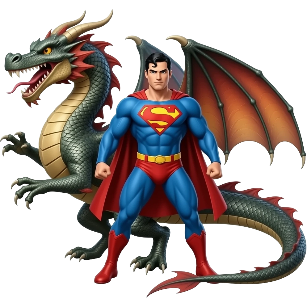 Super Man fight the Dragon emoji
