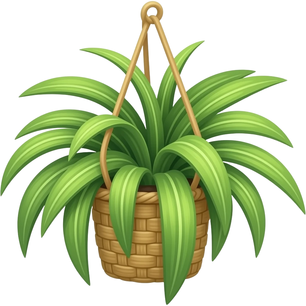 Hanging green plant in basket emoji