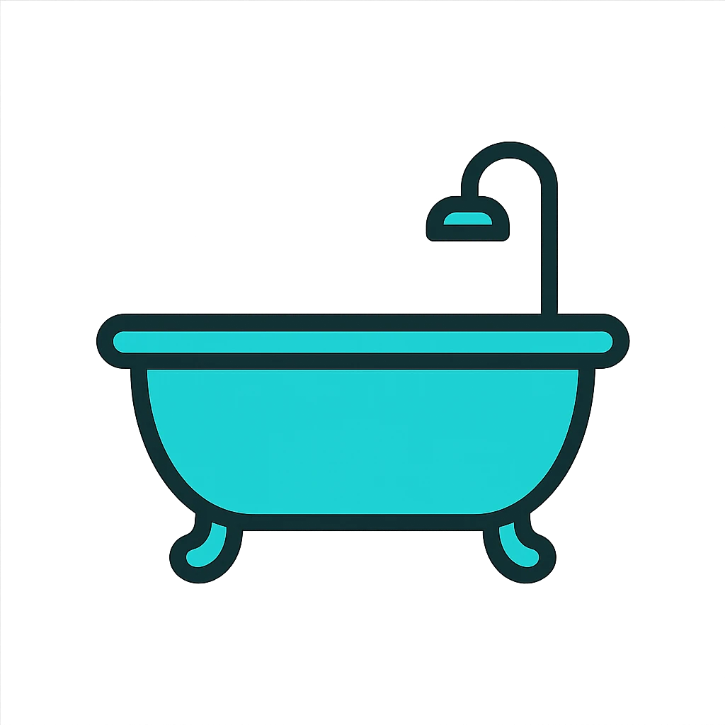 elegant iconic beautiful turquoise bathtub emoji