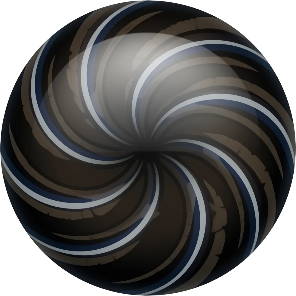 magic ebony orb with few worn mystical swirls deep towards center inside - circular icon copy/paste emoji