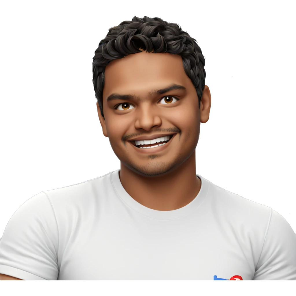 smiling boy in white shirt emoji