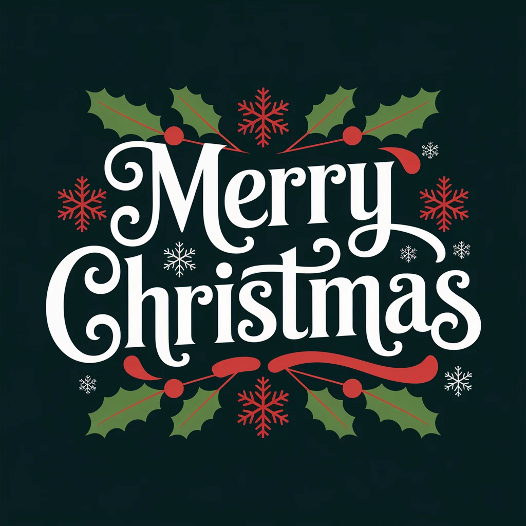 Merry christmas text, remove background emoji