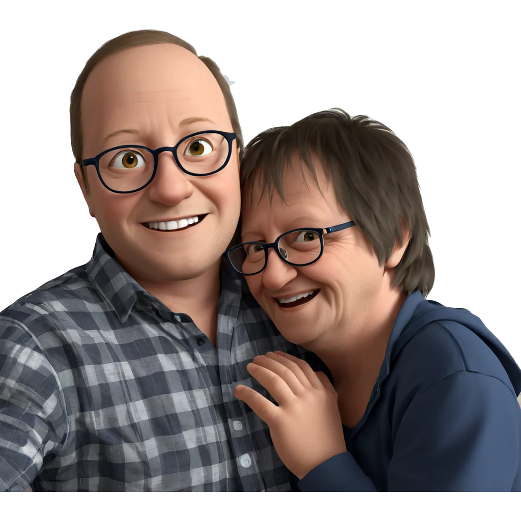 happy boys with glasses emoji