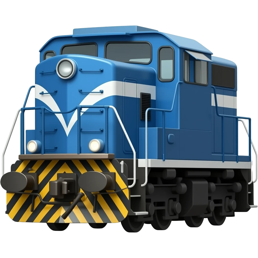 Realistic blue diesel locomotive emoji