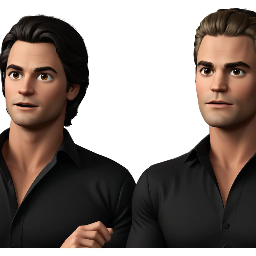 retro style boys in black emoji