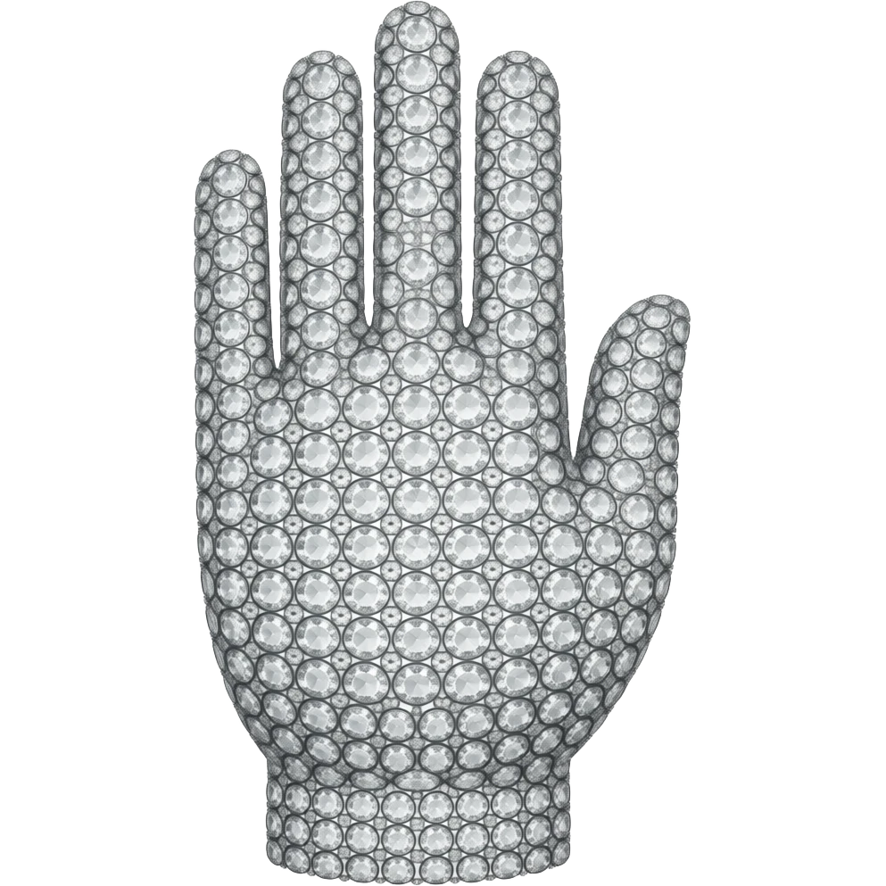 Swarovski diamond glove emoji