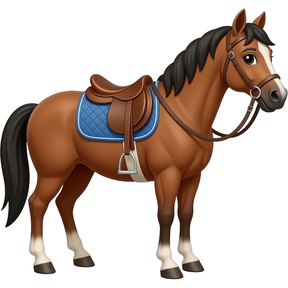 The cartoon brown horse with saddle and briddle emoji