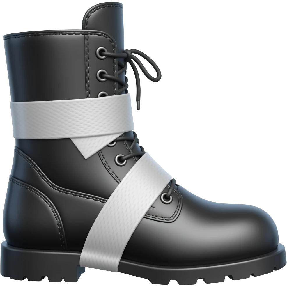 A closed boot, for ankle injury, black emoji