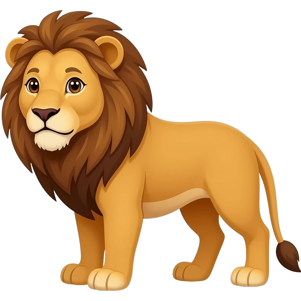 Cartoon 2d afriacn lion emoji