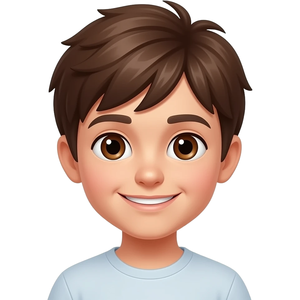 Brown hair brown eyes white boy birthday emoji
