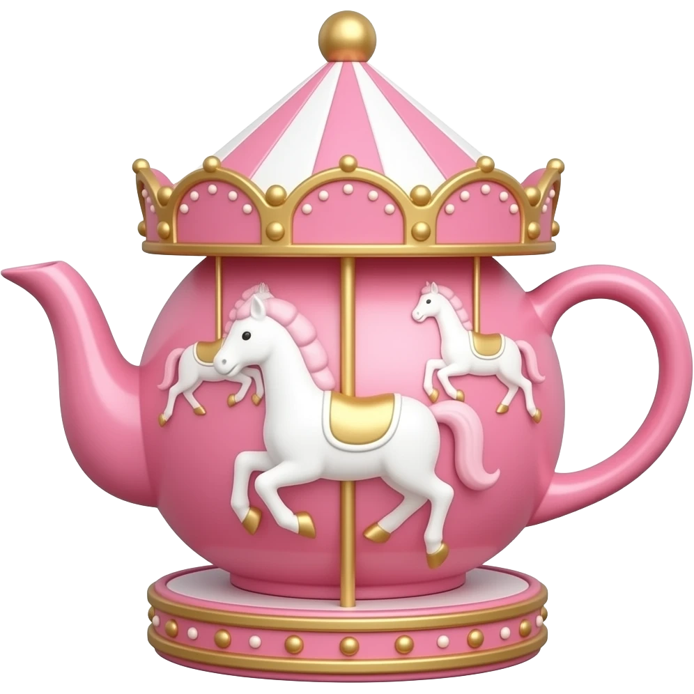 pink teapot shaped as a carousel emoji