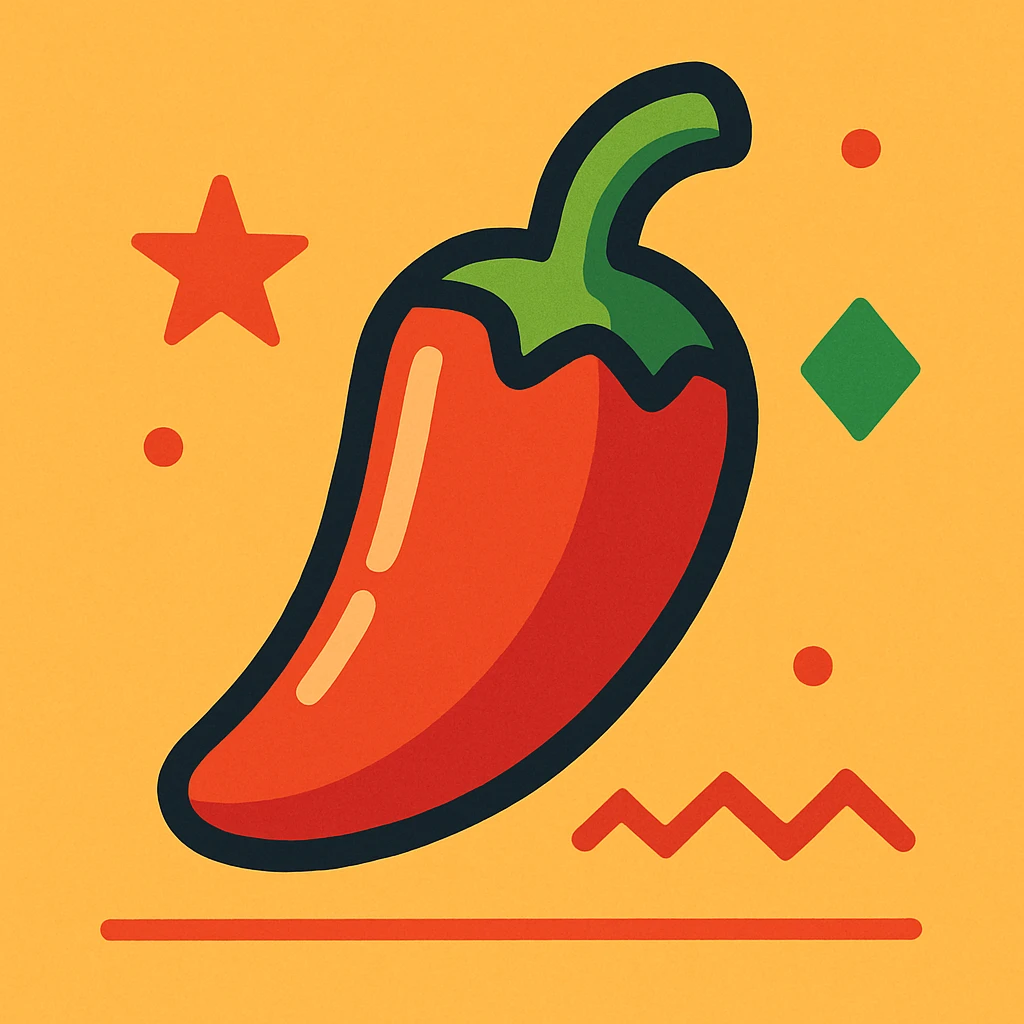red chili pepper with green stem representing Mexican cuisine emoji