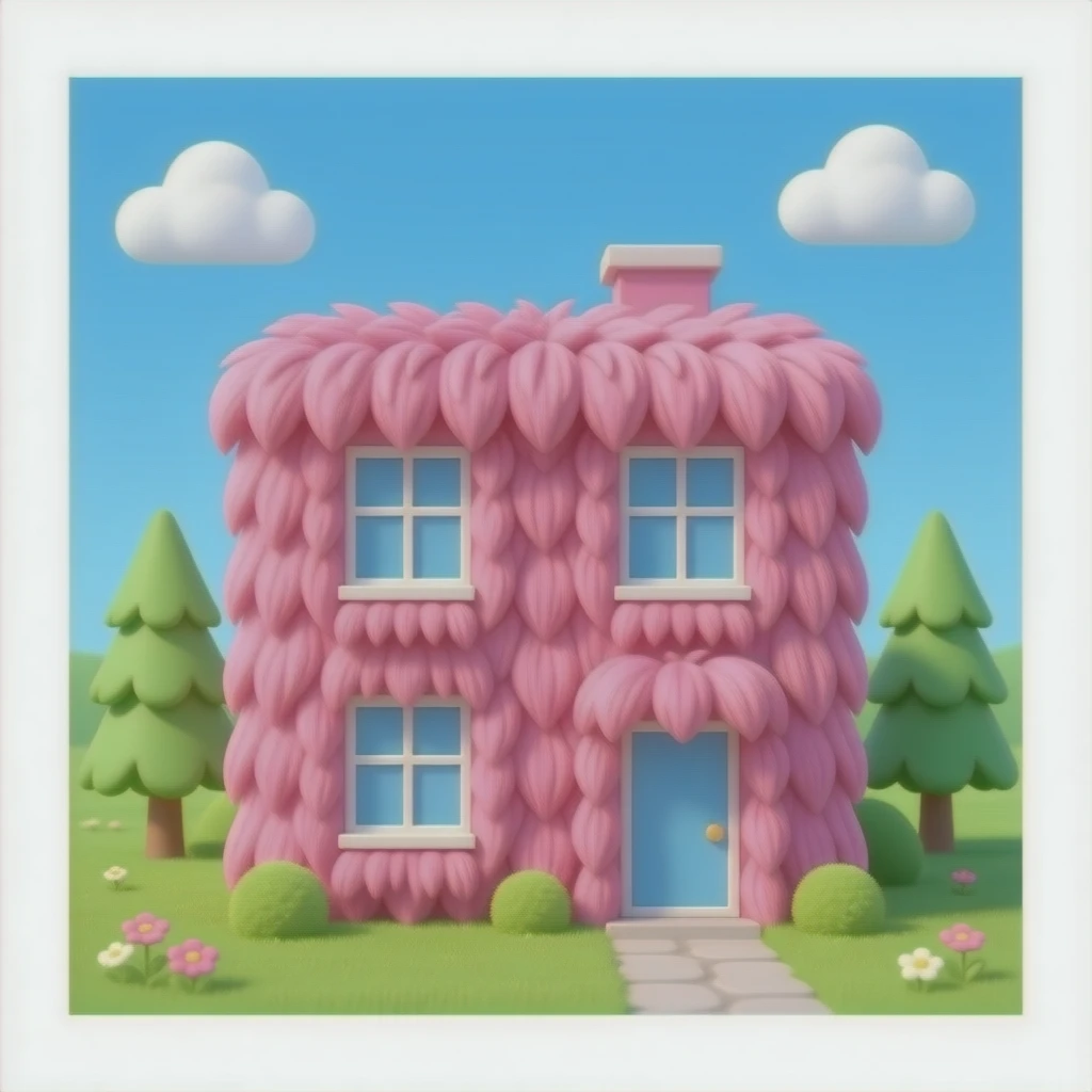 Hair Building Pink Building emoji