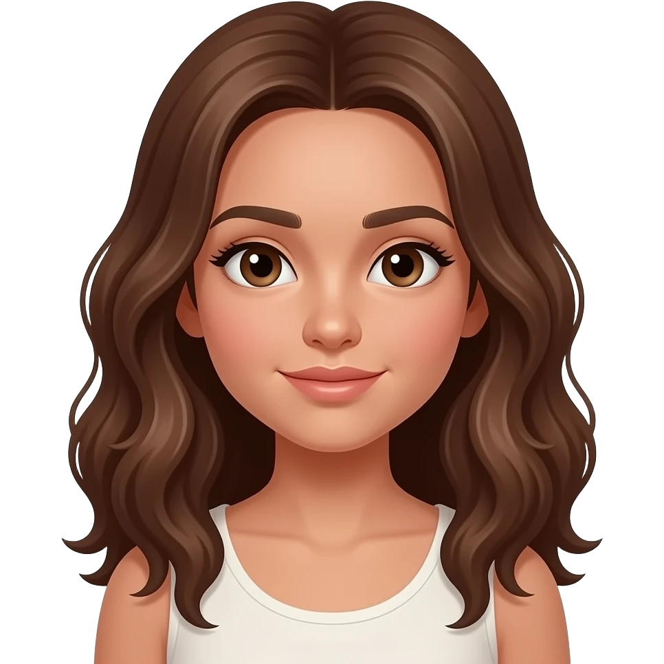 tan, female, wavey hair, 16 age emoji