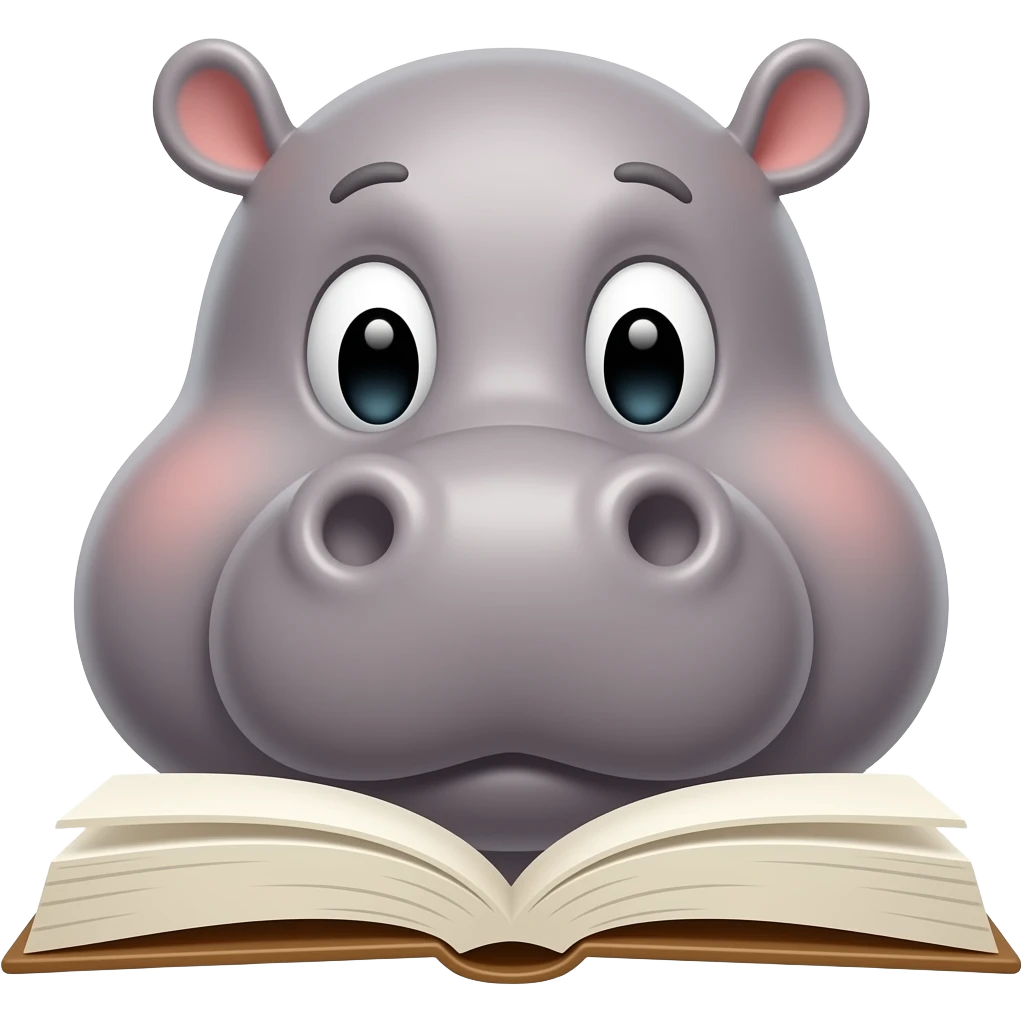 Book about hippoes emoji