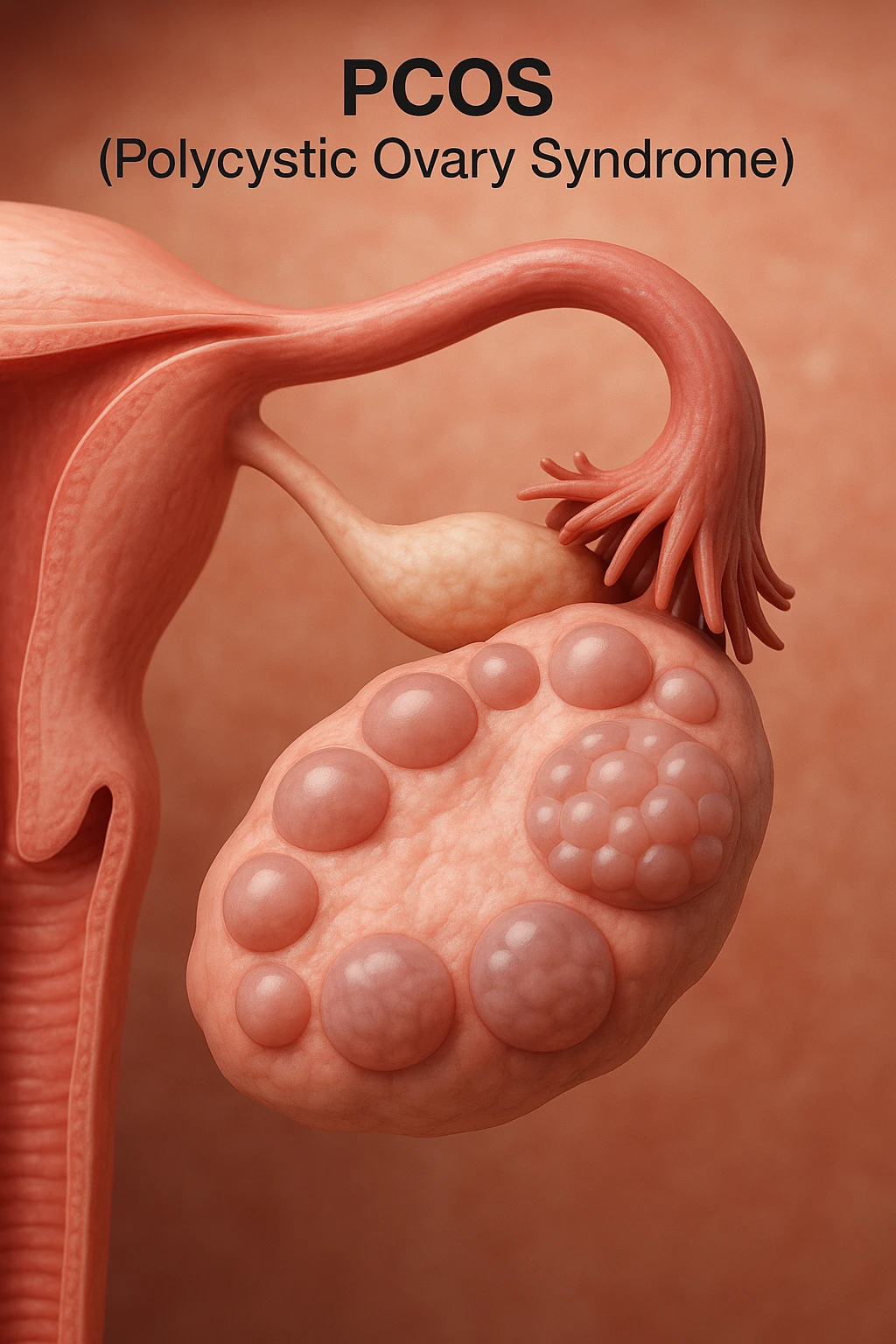 Ovulazione assente  in 3D immagine medica donna pcos emoji