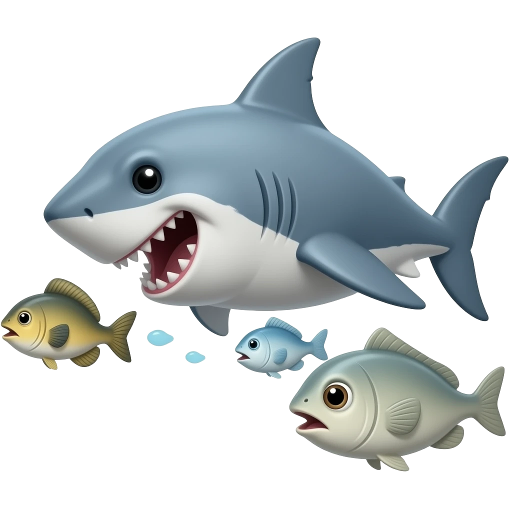 shark chasing a fish emoji
