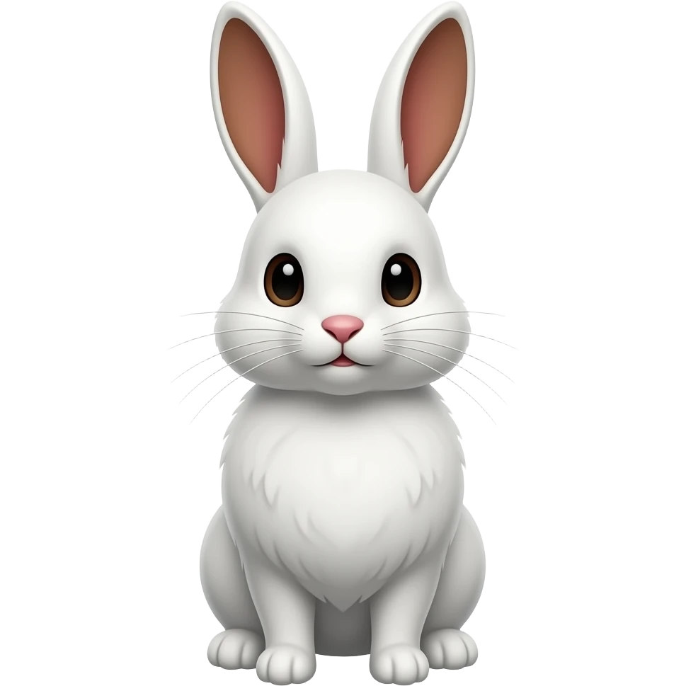 White rabbit ears with brown inner ears emoji