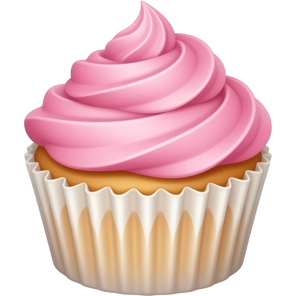 Cupcake with pink icing emoji