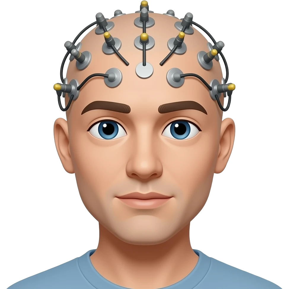 Kopf mit EEG Psychologie emoji