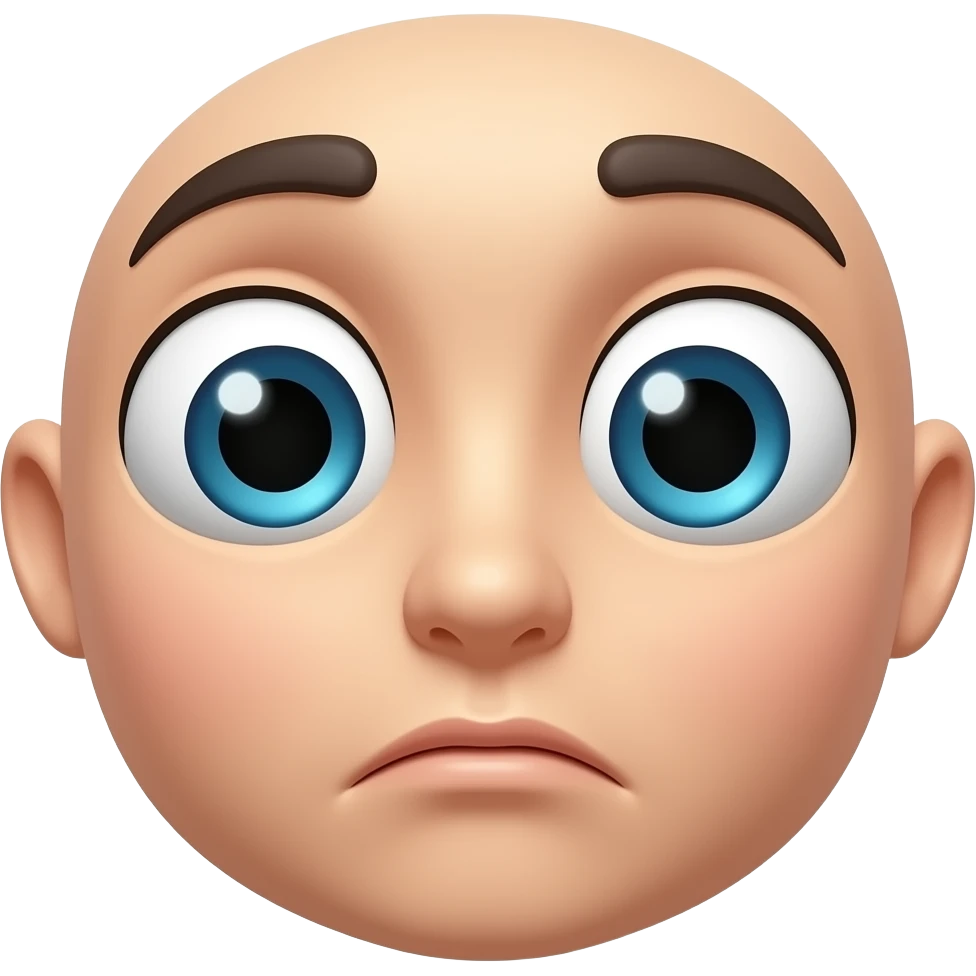 Yellow round Shocked emoji with massive eyes and with closed mouth and eyes should be on sides with closed mouth emoji