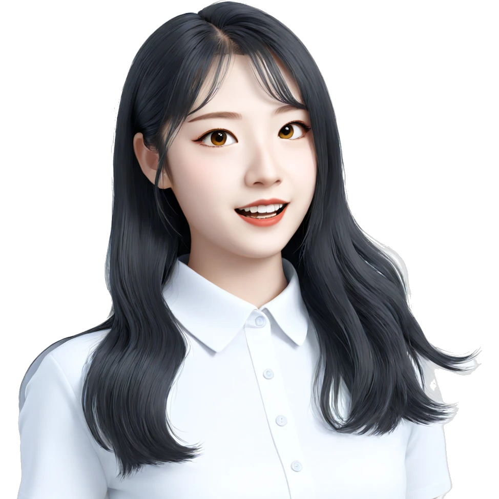 smiling girl in white shirt emoji