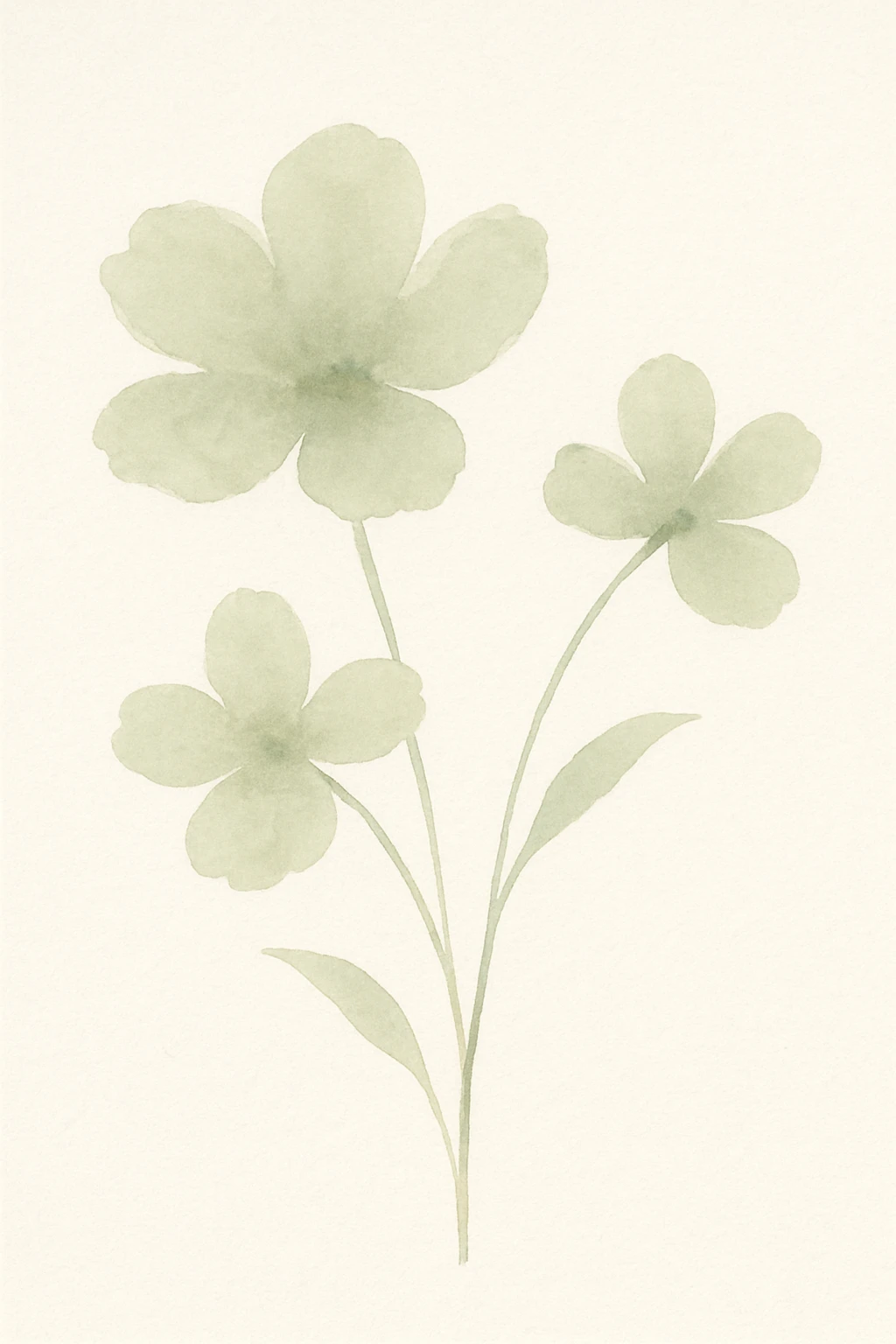 green flowers in watercolor style emoji