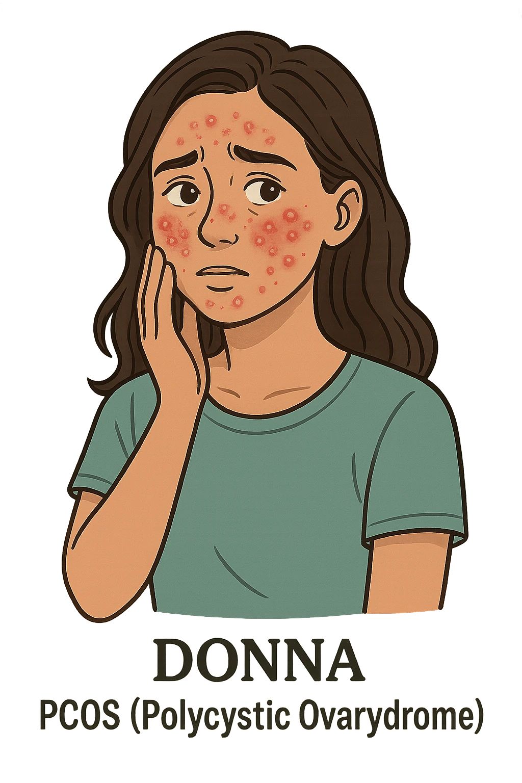 dONNA CON PCOS CON ACNE INFIAMMATA emoji