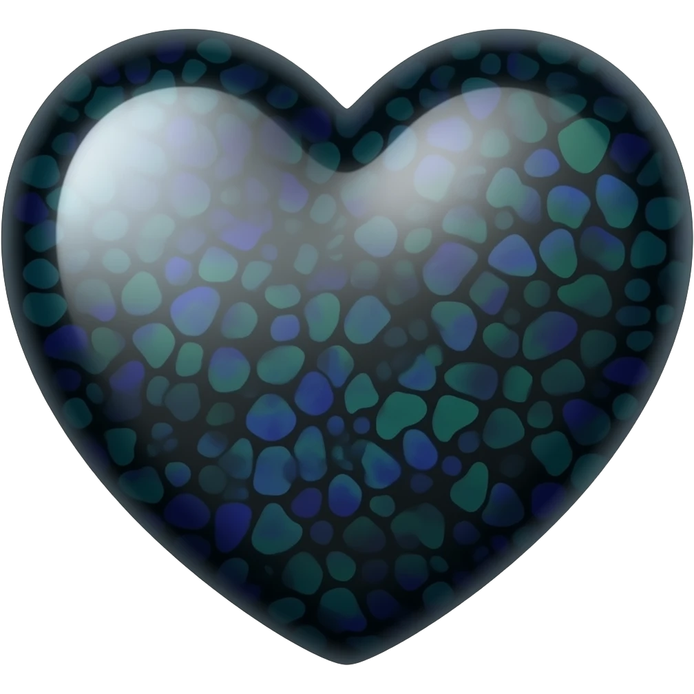 black opal color heart emoji