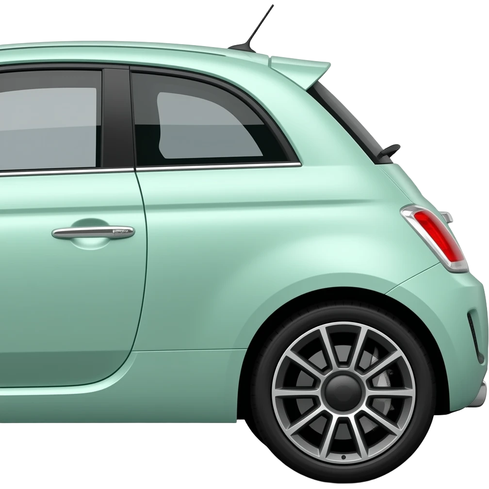 mint green fiat 500 twinair GT-261-V side view emoji