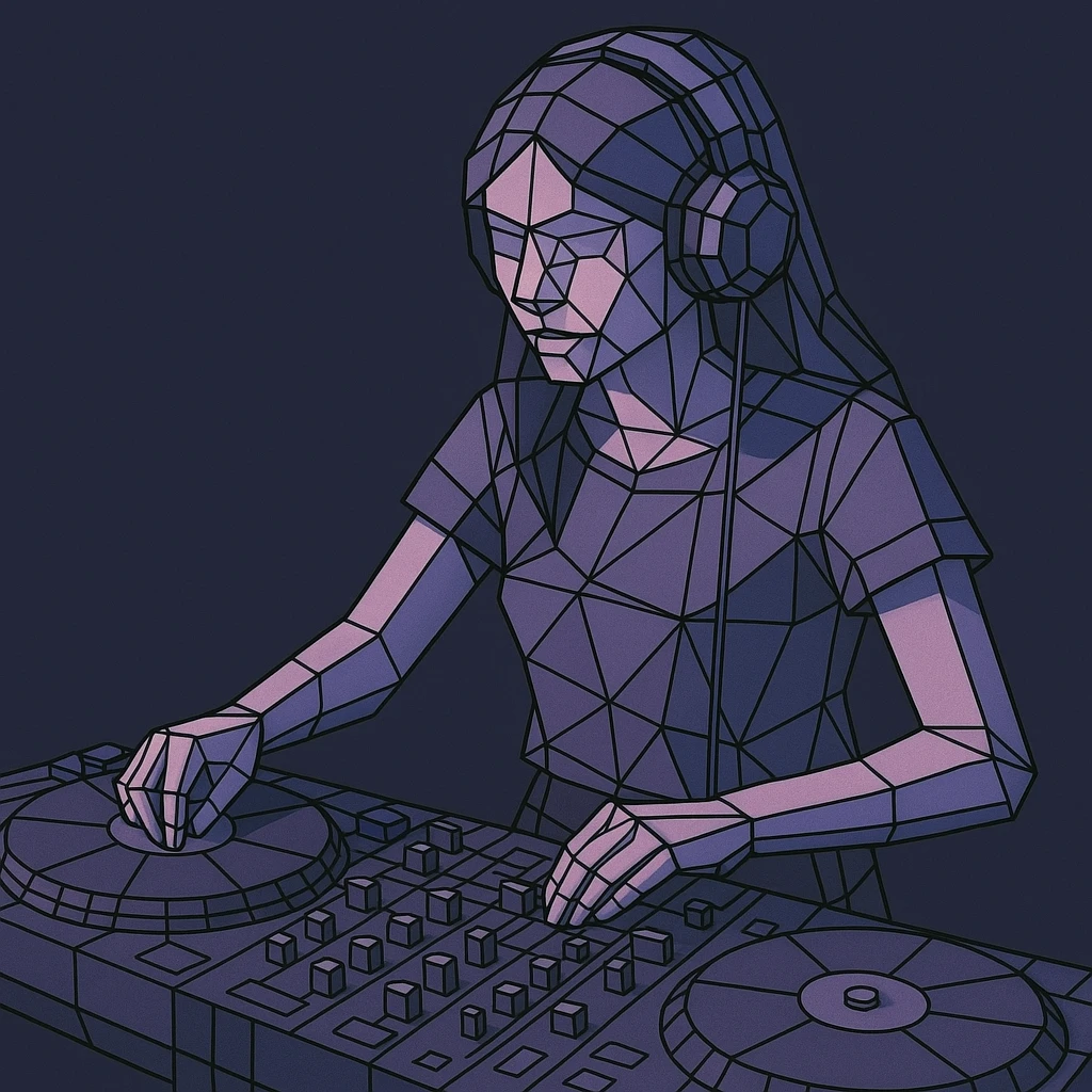girl playing DJ set emoji