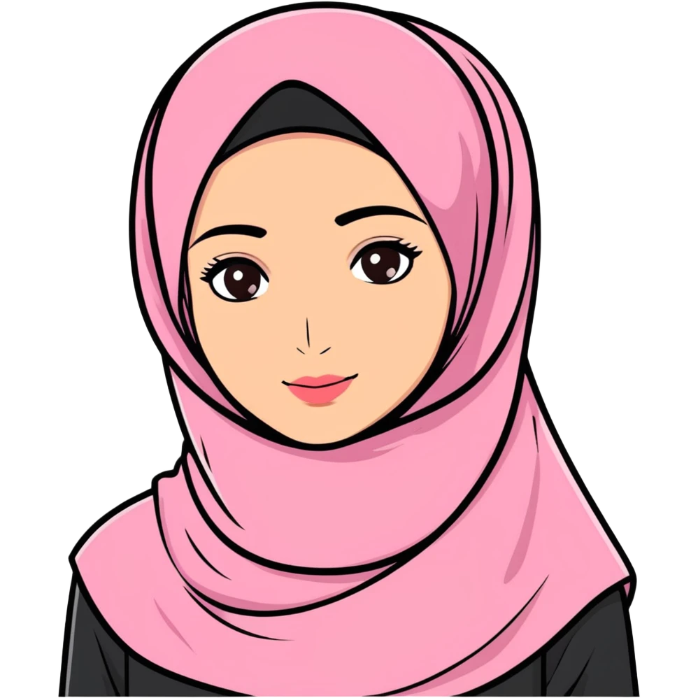 Pink hijab with no face emoji
