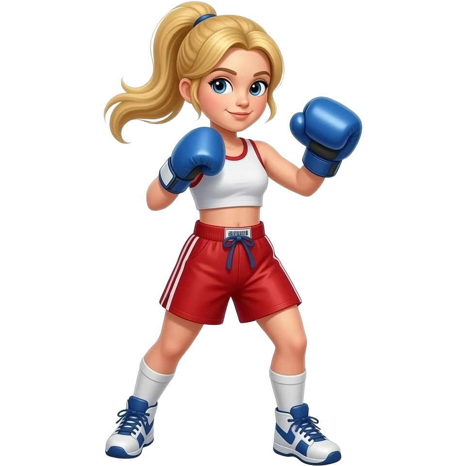 Blonde girl kickboxing emoji