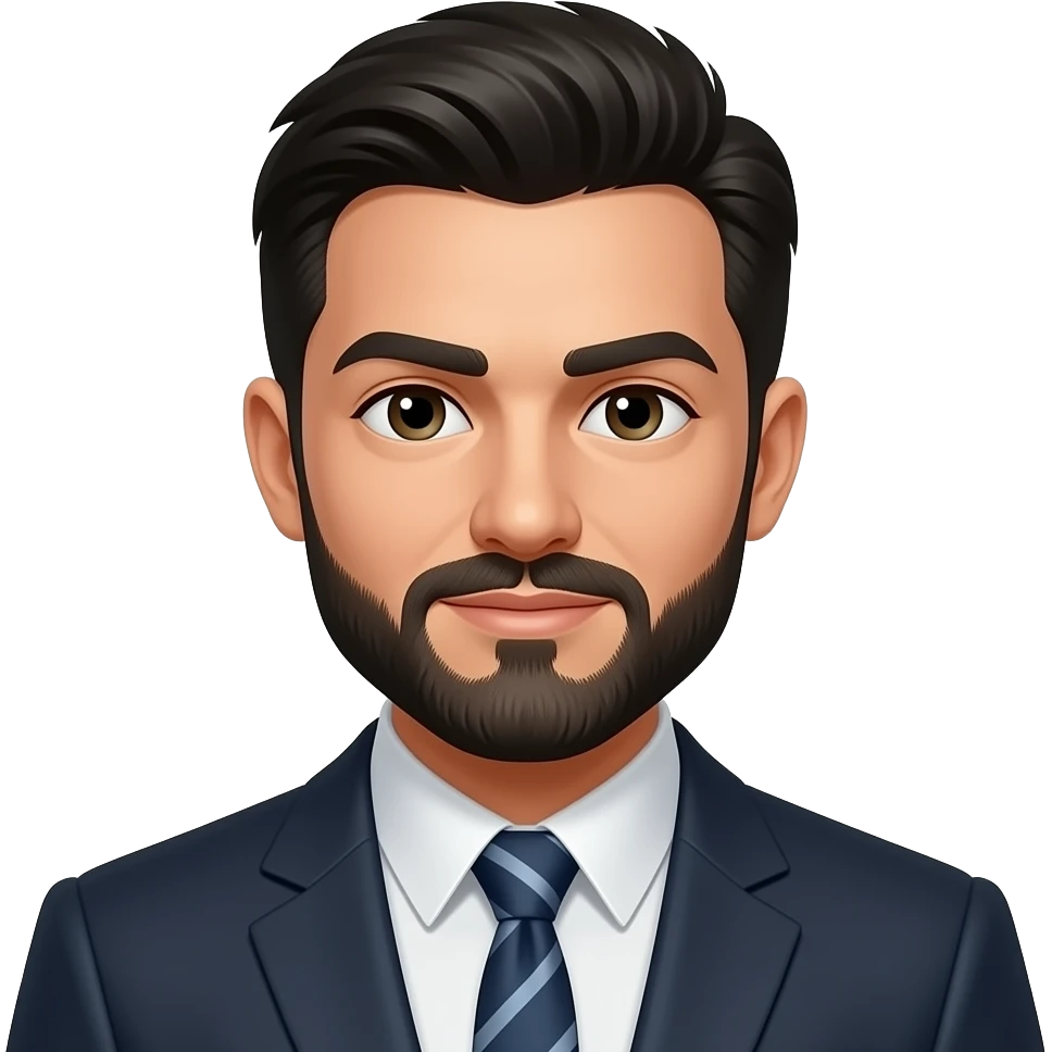 BLACK HAIR MAN IN SUIT BEARD emoji