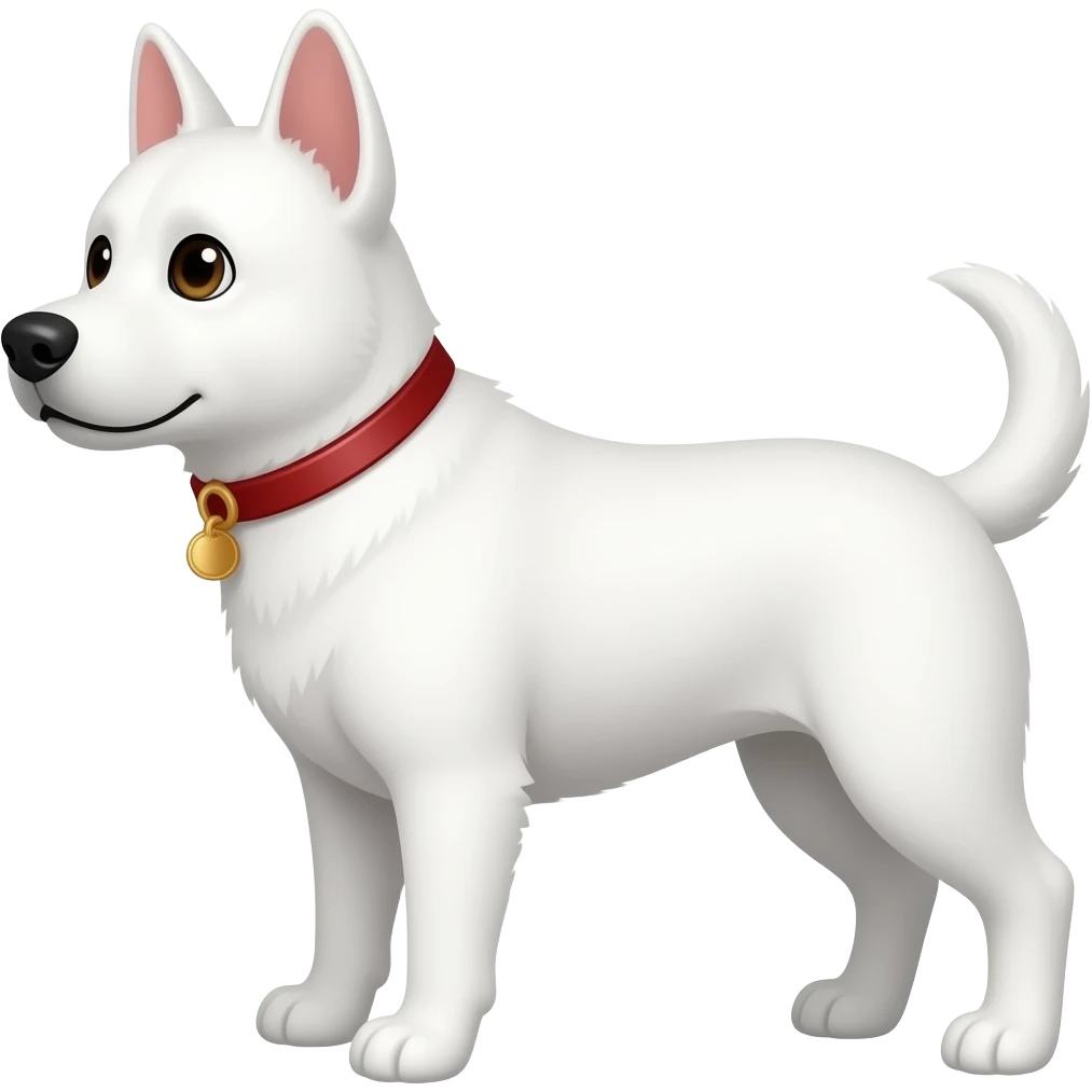 white dog facing left emoji