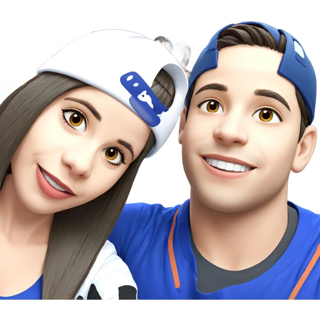 girl with boys smiling emoji