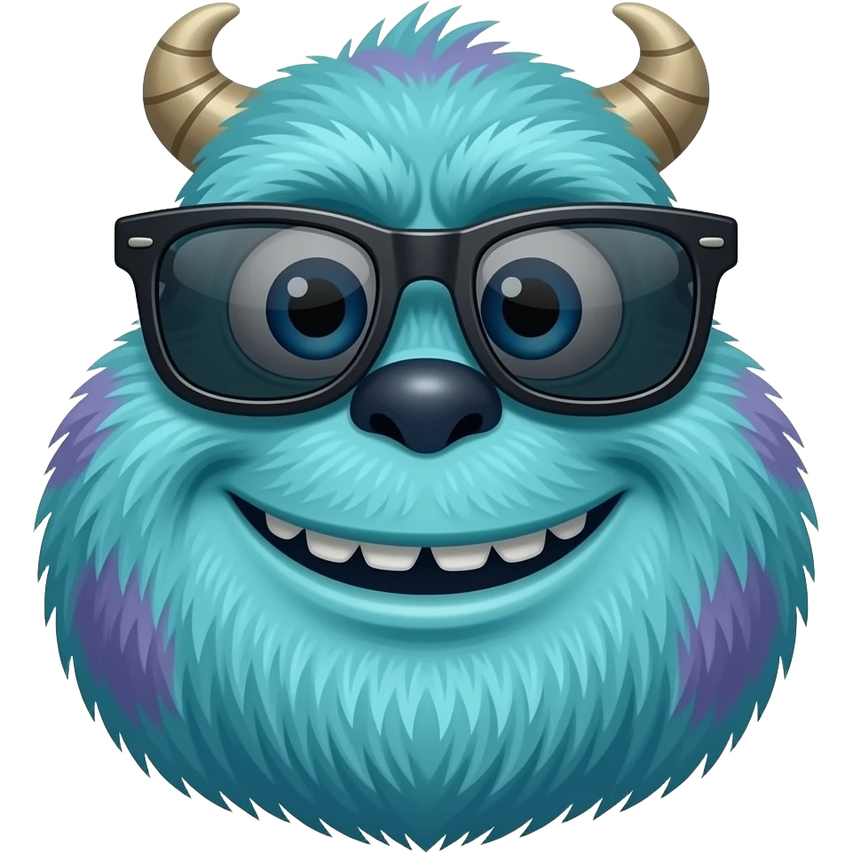 mike wazowski face wearing sunglasses emoji