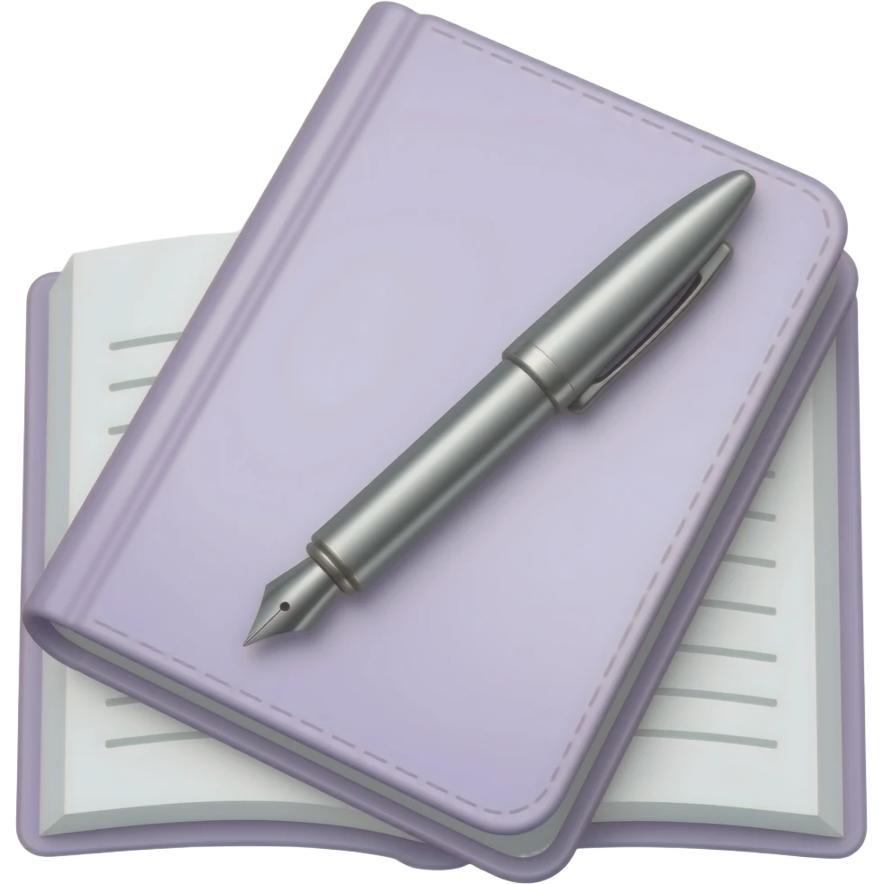 pastel purple journal with pen emoji