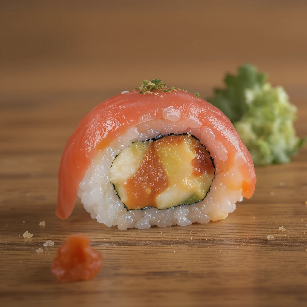 heart-shaped sushi, professional photography style emoji