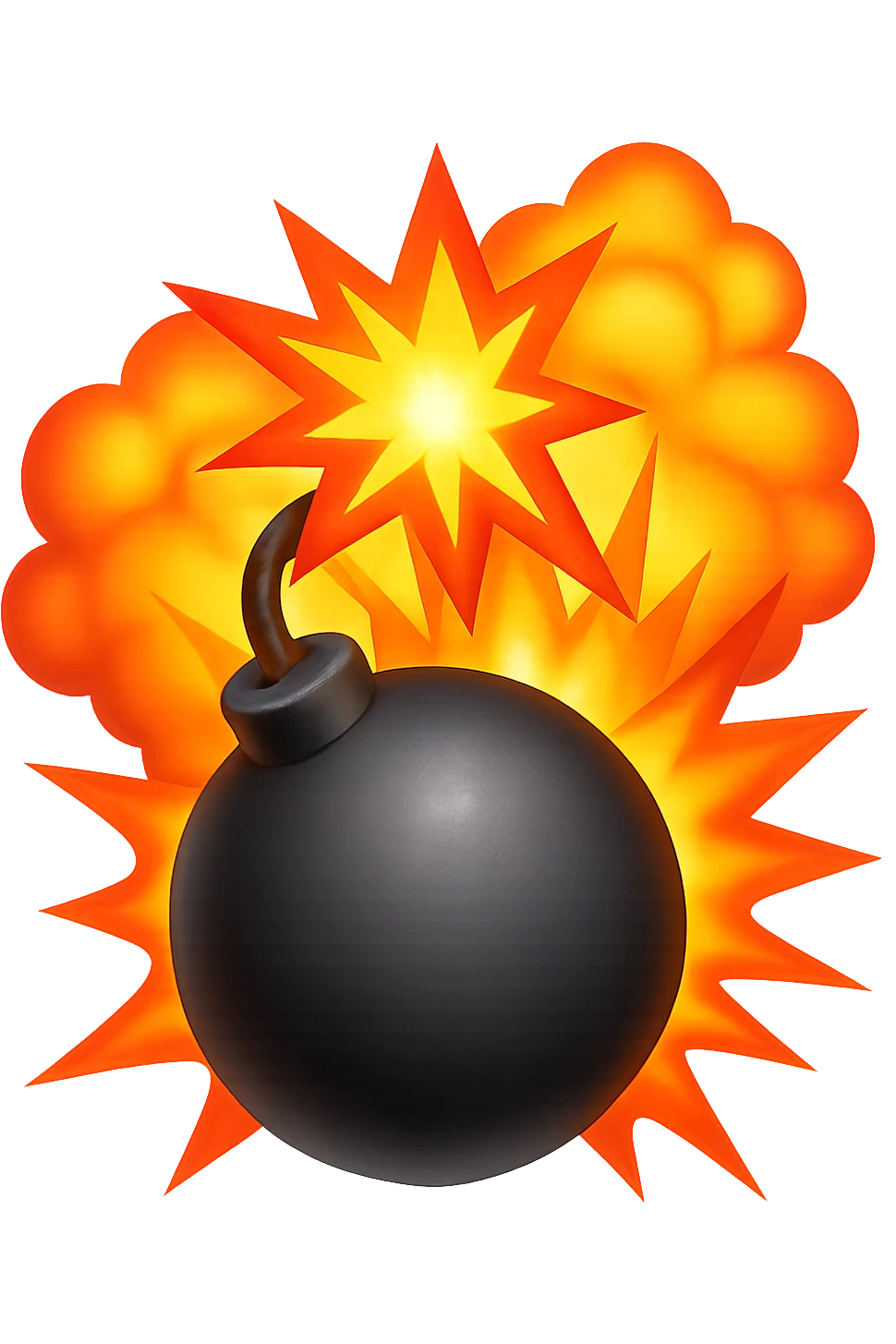 emoji stile iphone di una bomba che esplode emoji