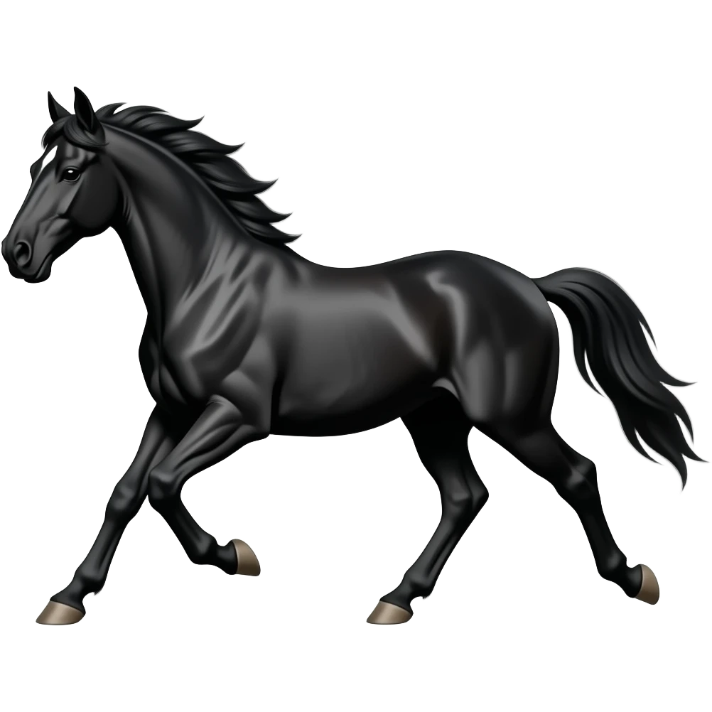Black horse running emoji