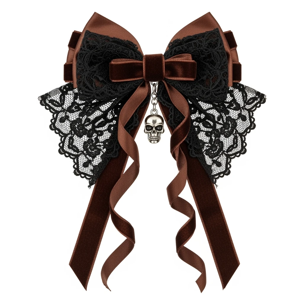 brown goth bow remove background emoji