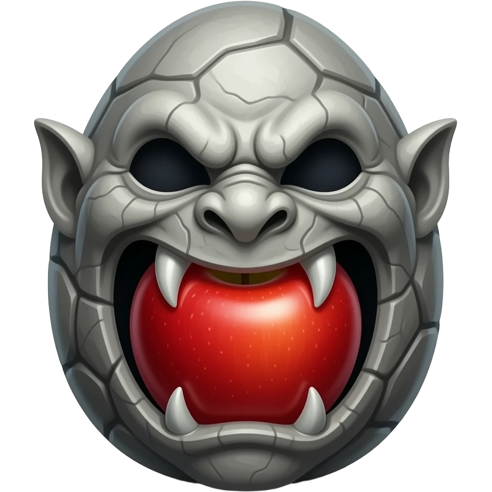 Gargoyle’d egg and an apple emoji