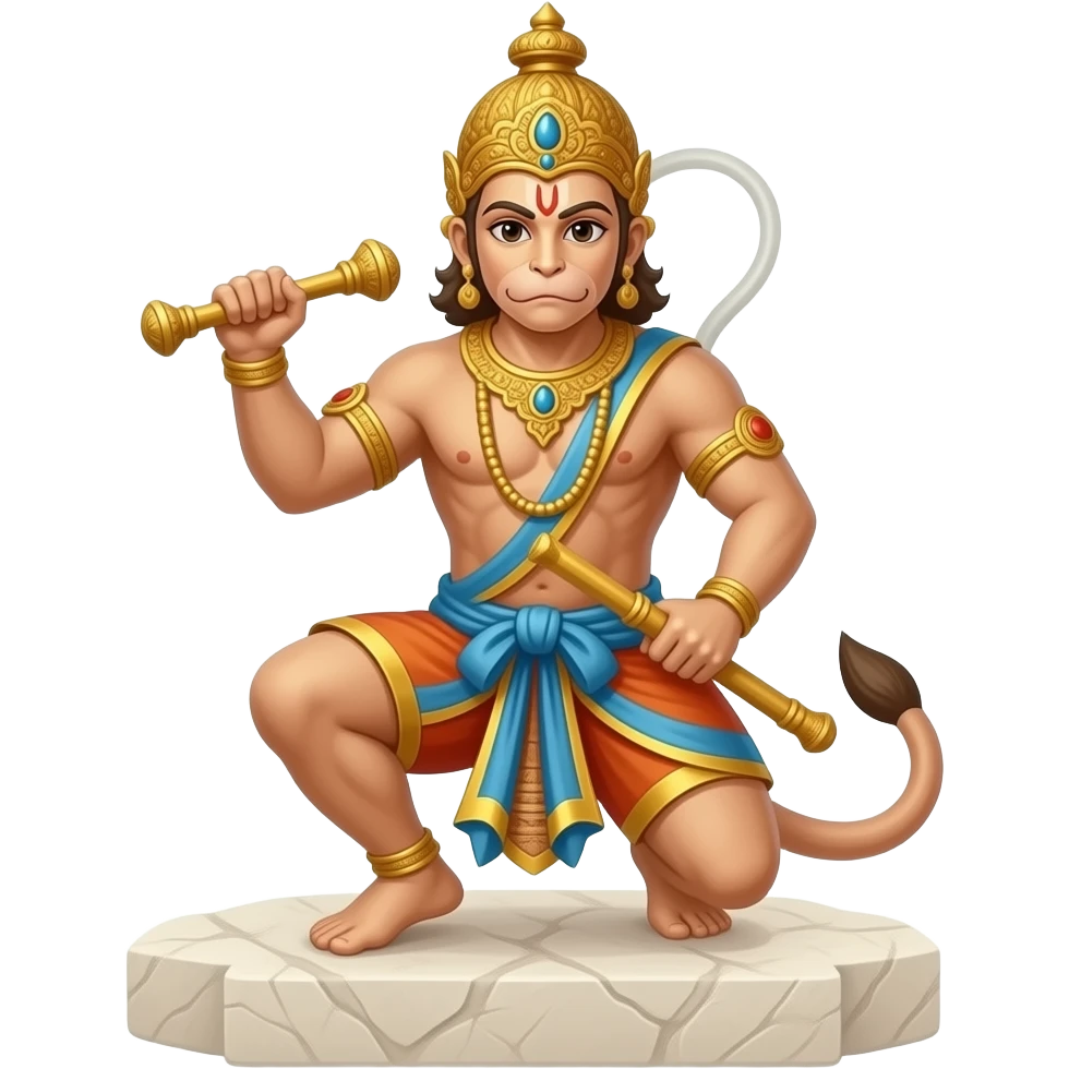 “Hanuman warrior statue with gada” emoji