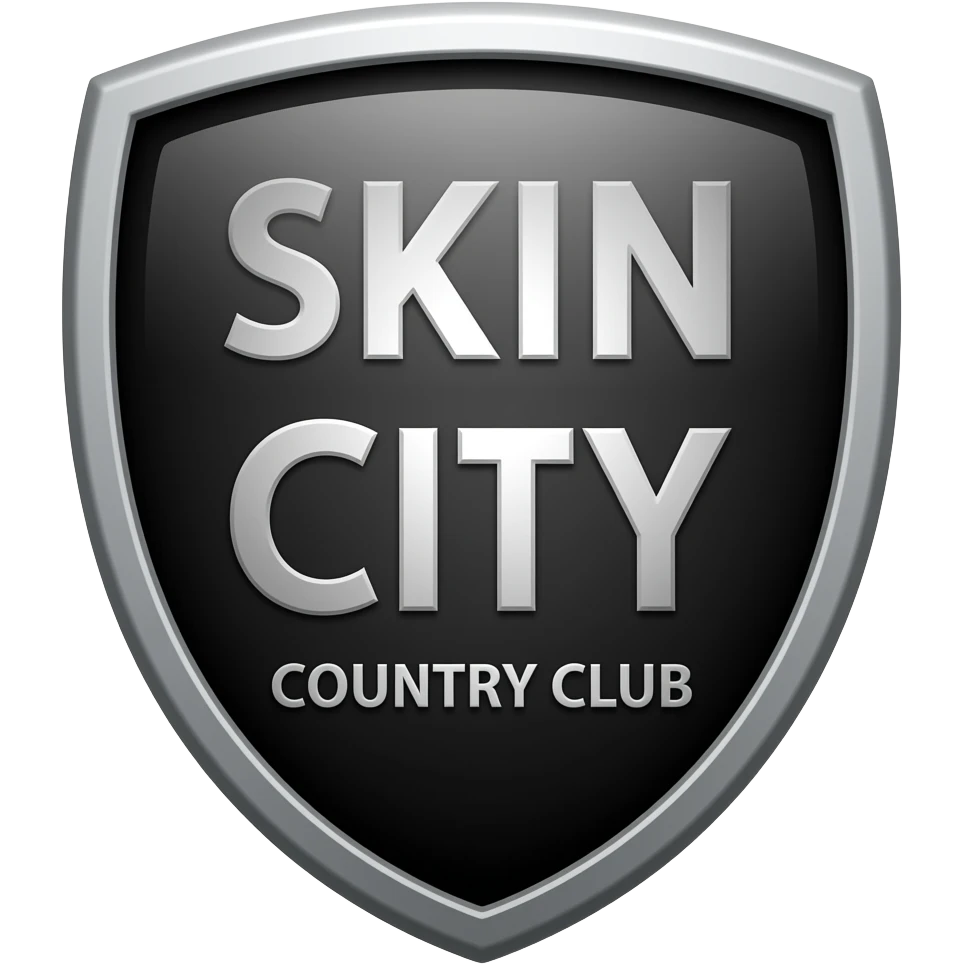 skin city country club in the shield, black and silver emoji