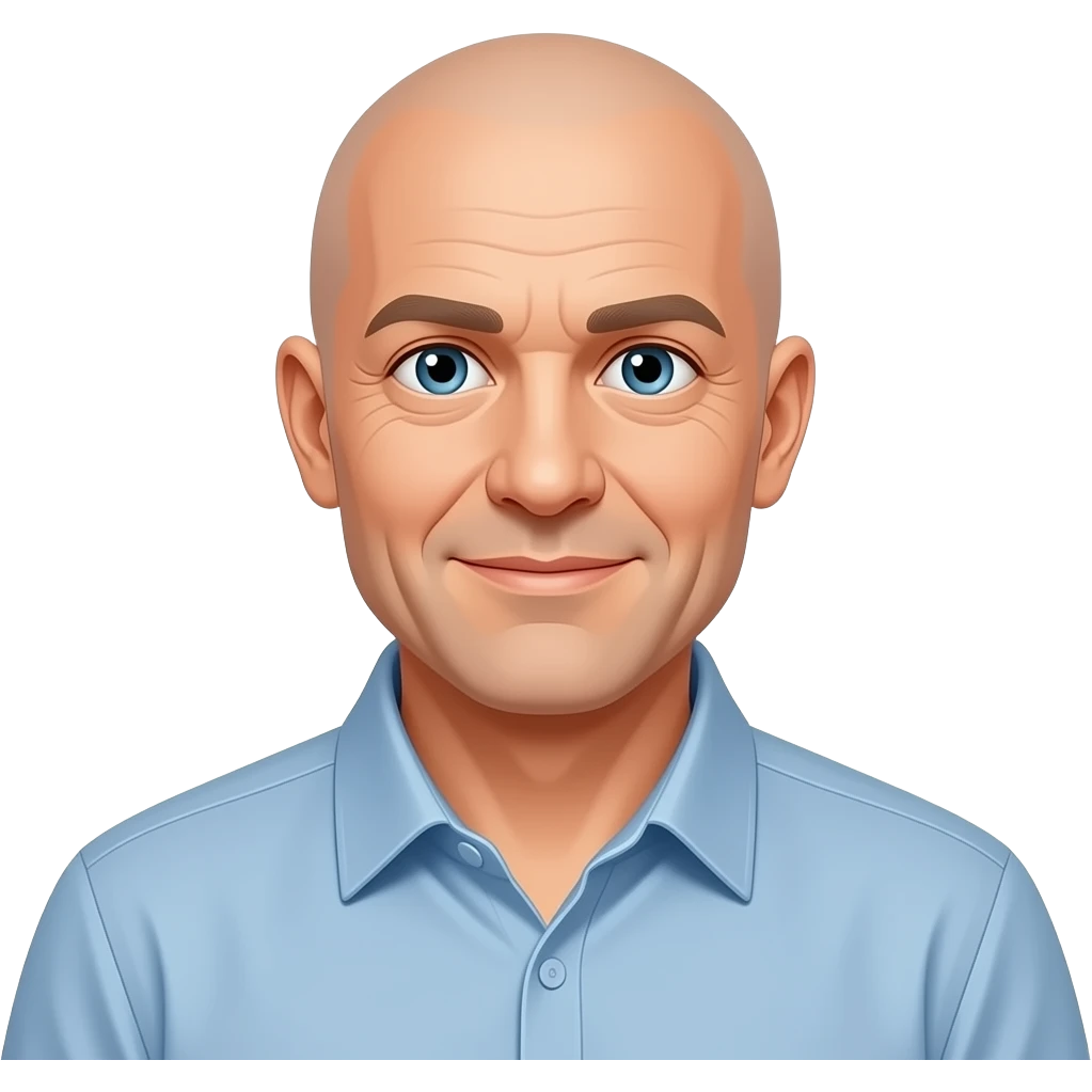 standing middle-age bald white man emoji